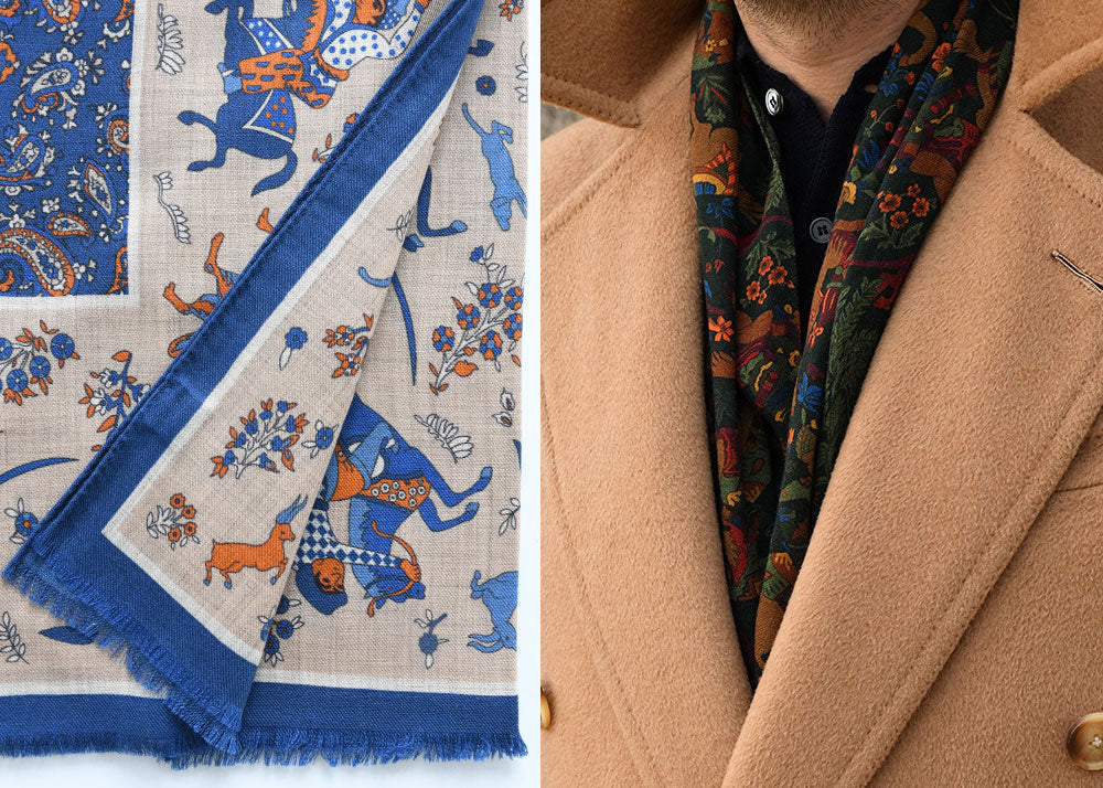 Collection écharpes et foulards homme – soie, laine et cachemire – Ardent Ardentes Clipei Paris