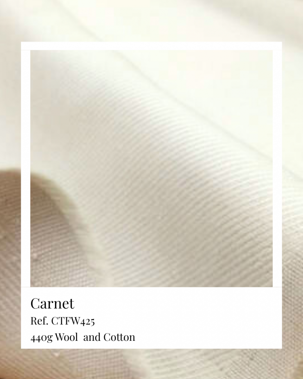 Tissu pantalon laine coton – échantillon Carnet, Ardentes Clipei