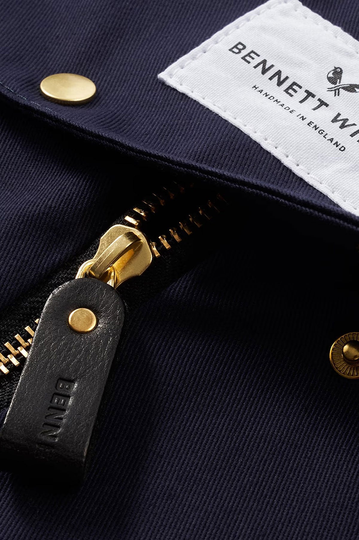 Blue navy Bennett Winch suit carrier holdall for travel and storage, made by Ardentes Clipei in marquinerie style.