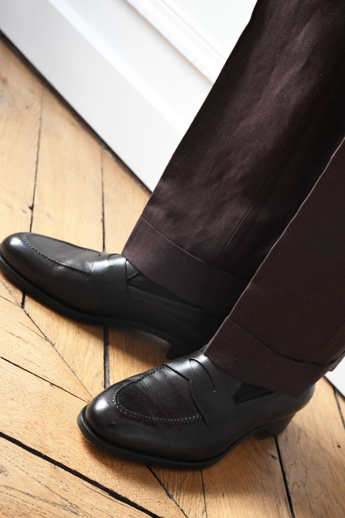 Brown Ardentes Clipei Pantalon Ardent Lin Laine Fresco Maison Hellard, stylish casual pants with a comfortable fit.