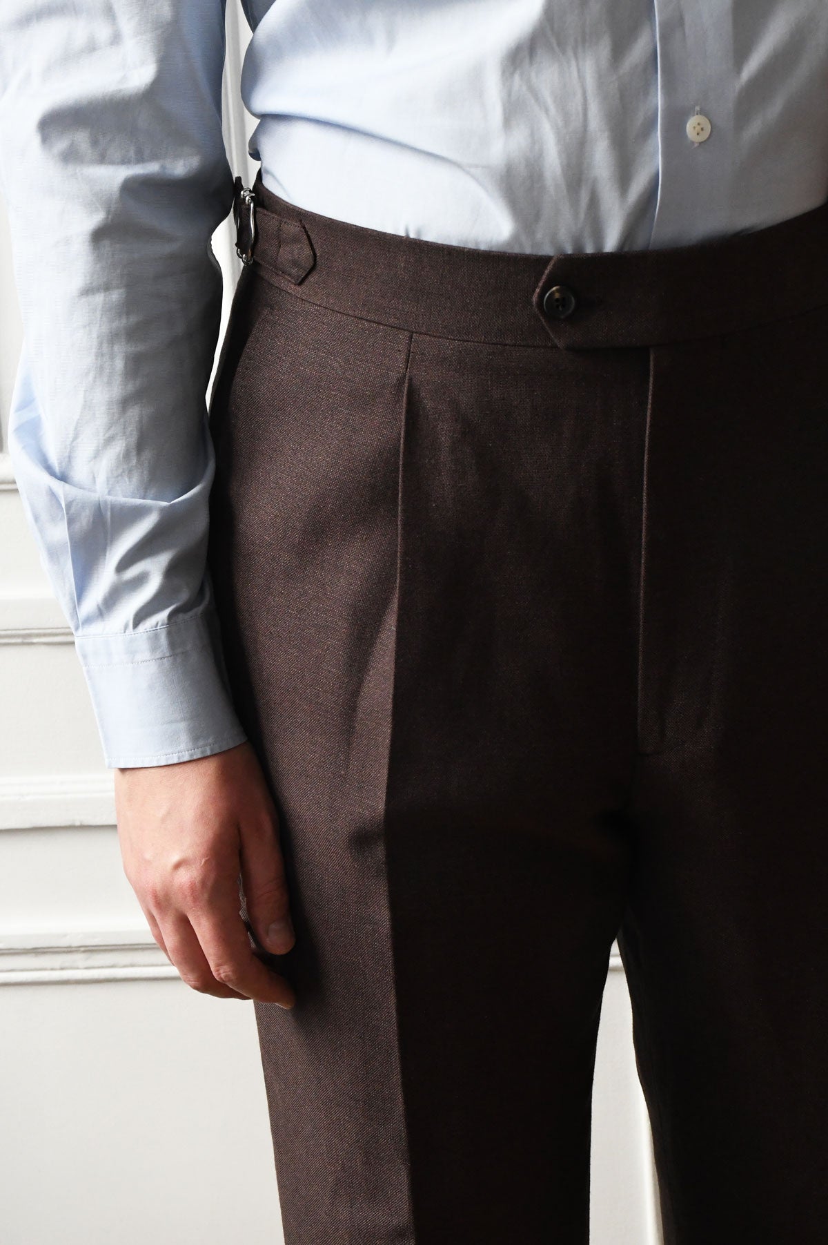 Pantalon Ardent Lin Laine Fresco Maison Hellard Marron