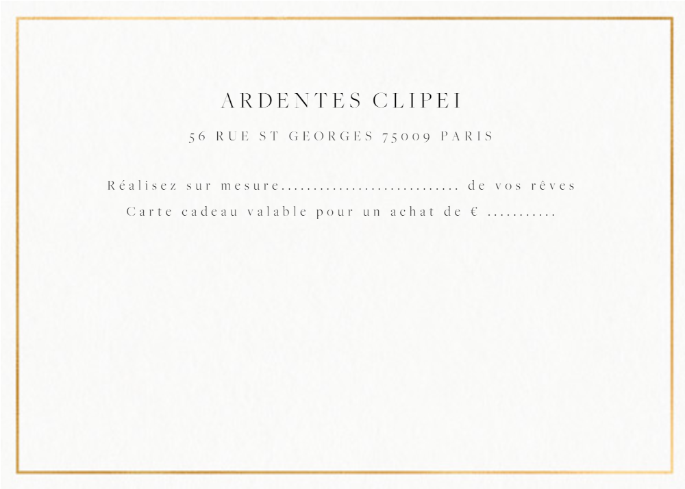 Gift card from Ardentes Clipei, featuring elegant design, perfect for gifting occasions.