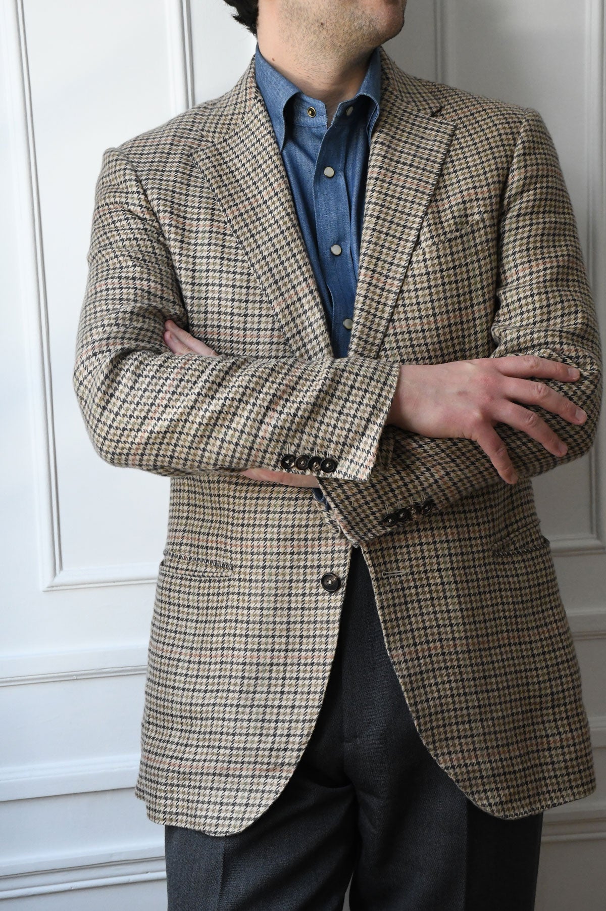 Blue denim Western chemise shirt by Ardentes Clipei, featuring classic Western styling and button-front design.