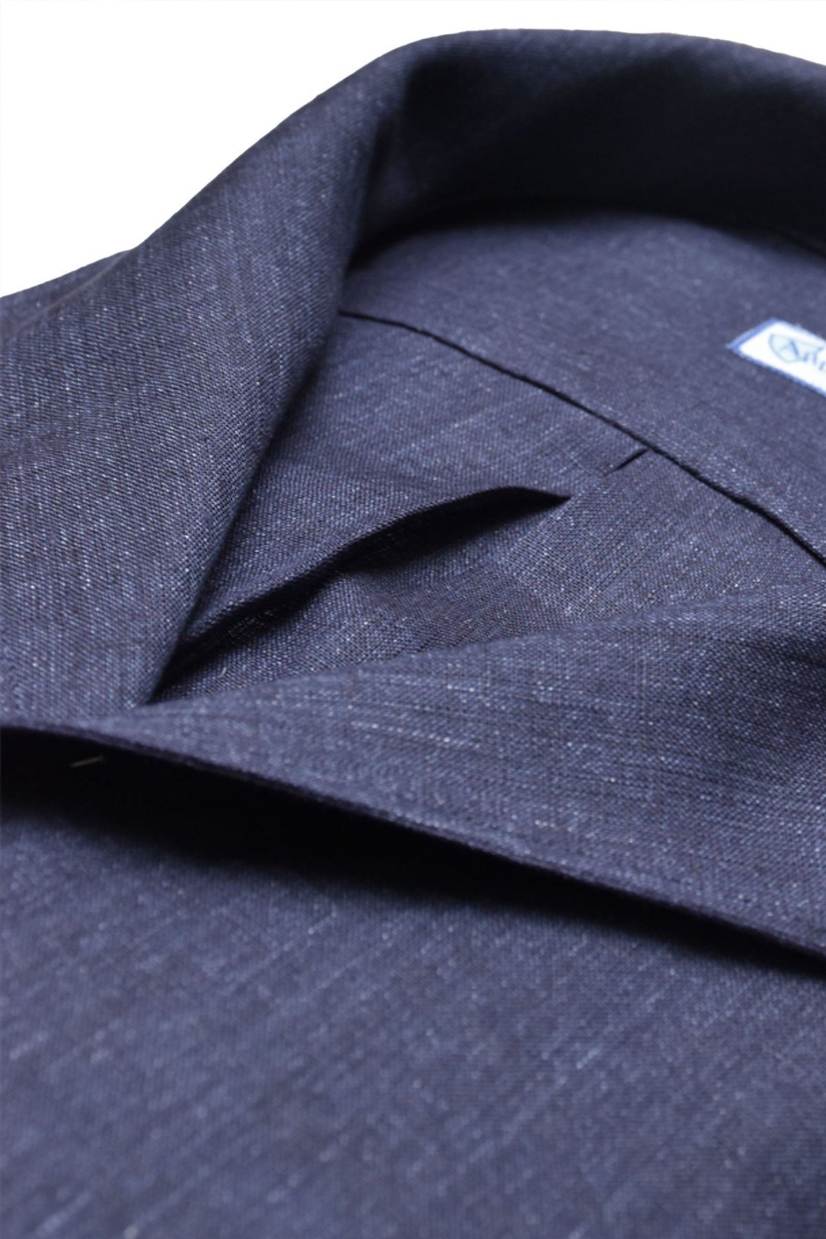 Blue night chemise with collar by Ardentes Clipei, featuring a comfortable fit and elegant design.