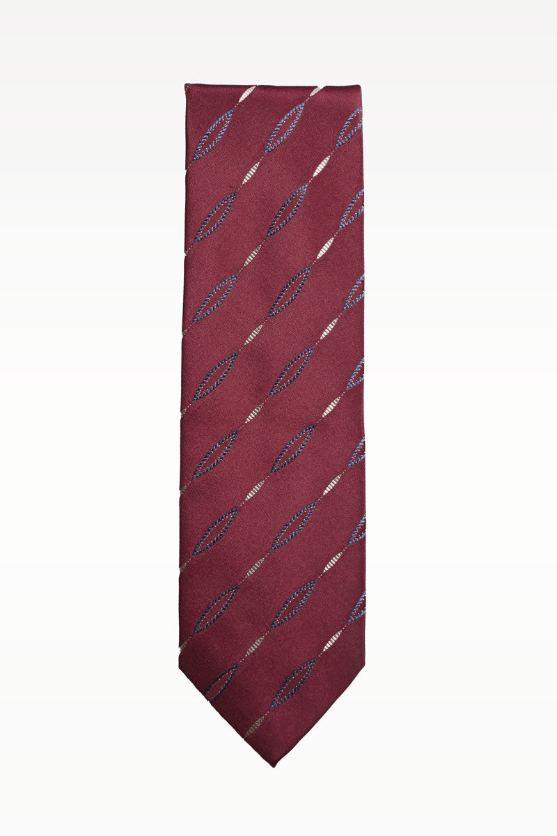 Cravate Bordeaux motif Stripe Jacquard de soie