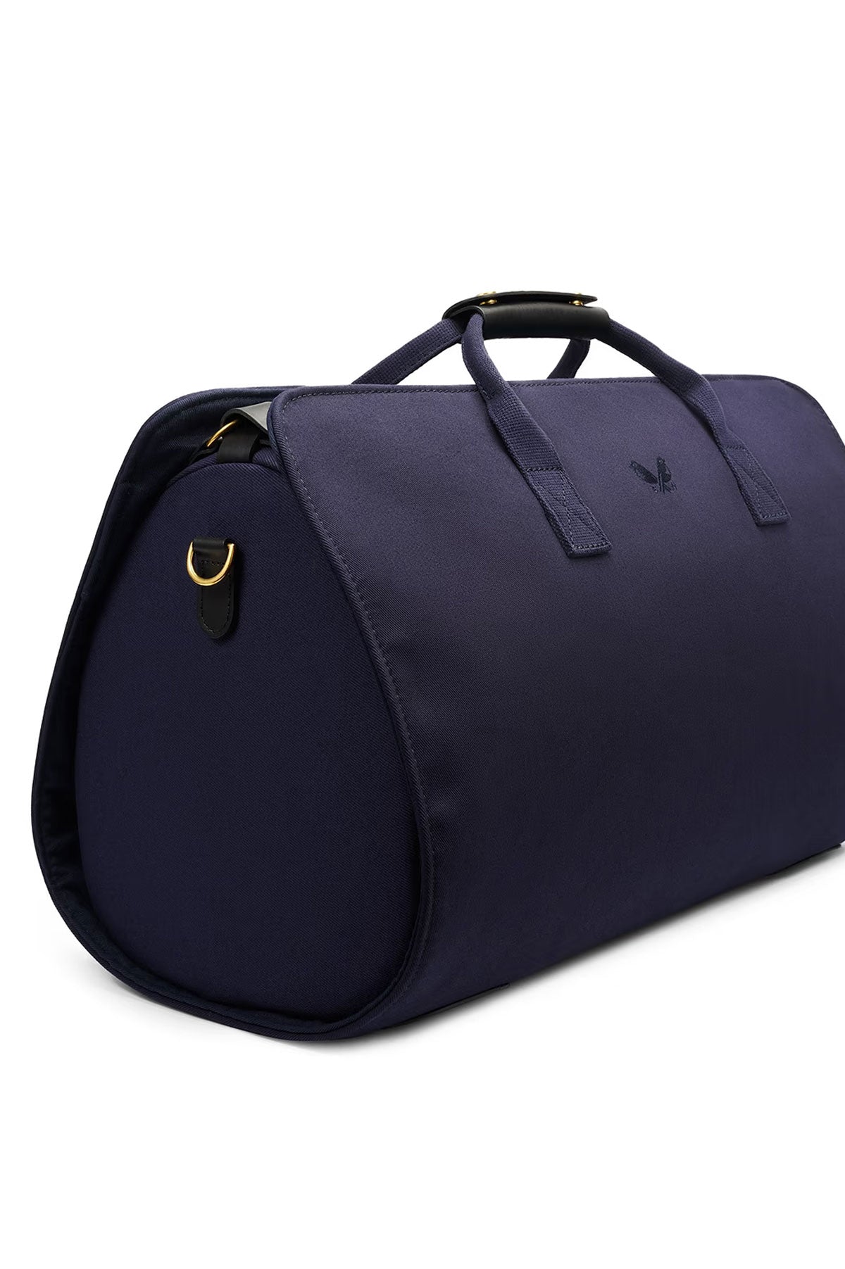Blue marine suit carrier holdall from Bennett Winch, stylish maroquinerie bag for transporting suits and clothing.