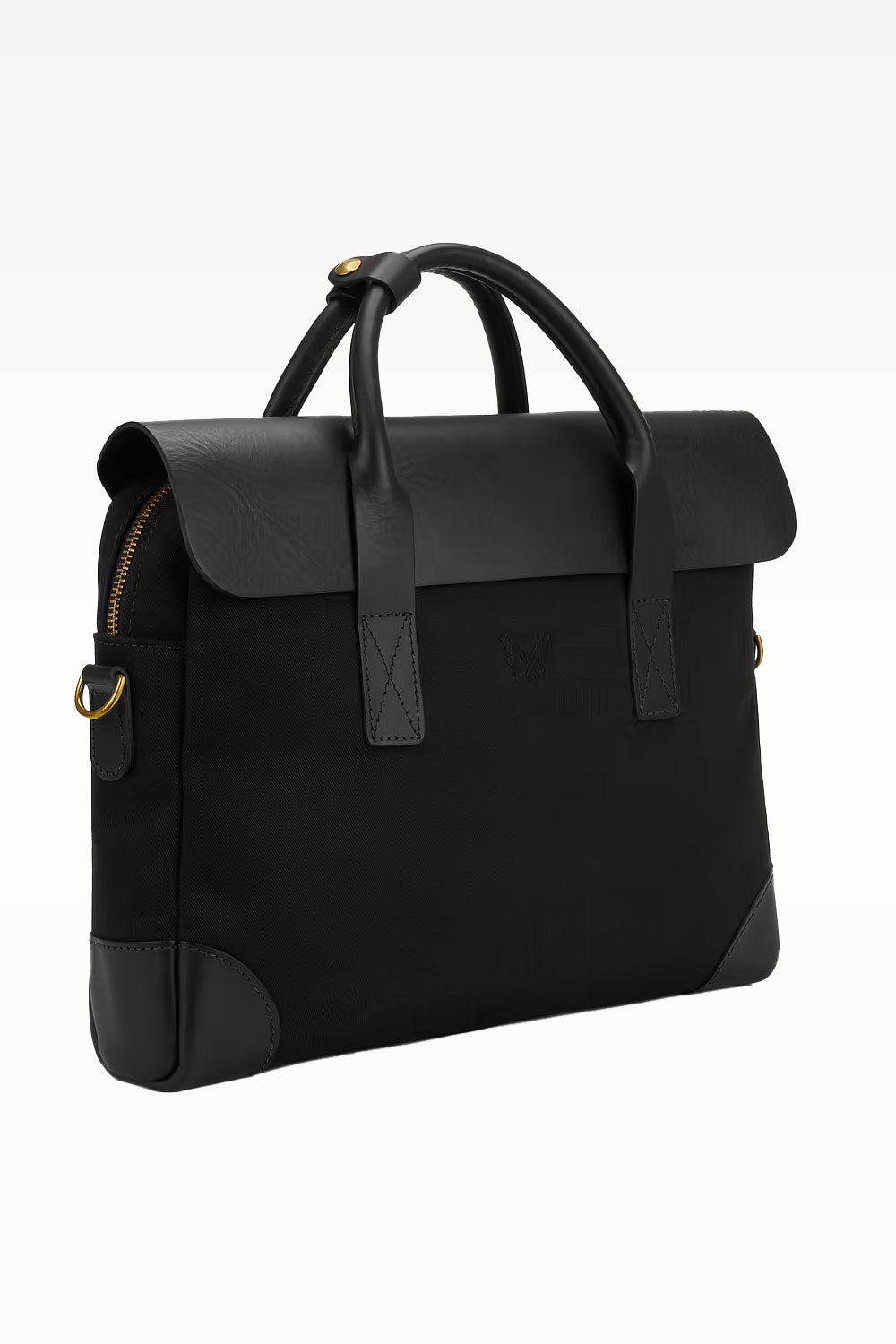 Black Bennett Winch briefcase from Ardentes Clipei, made of high-quality maroquinerie leather with sleek design.