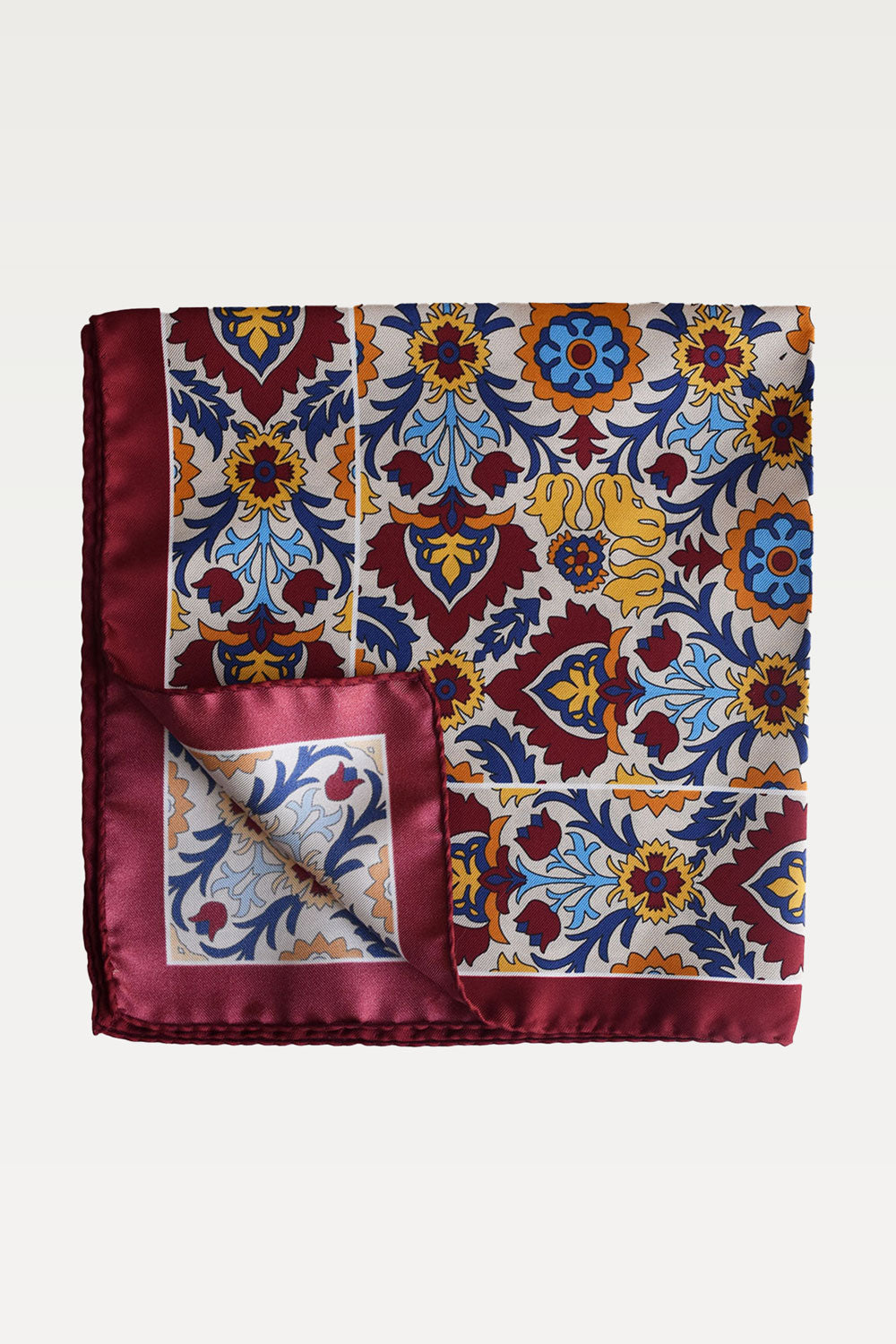 Pochette Bordeaux Motif Floral - Ardent