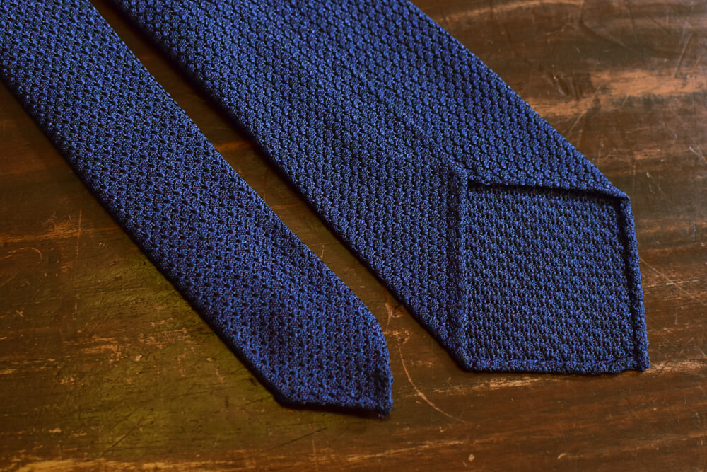 Cravate grenadine de soie bleu canard