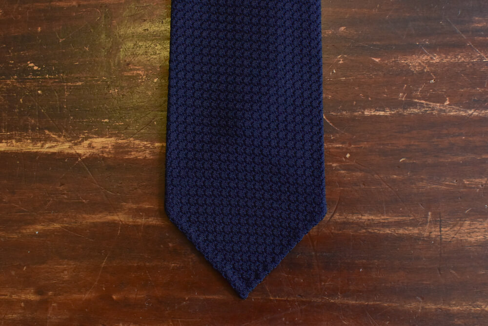 Cravate grenadine de soie bleu marine
