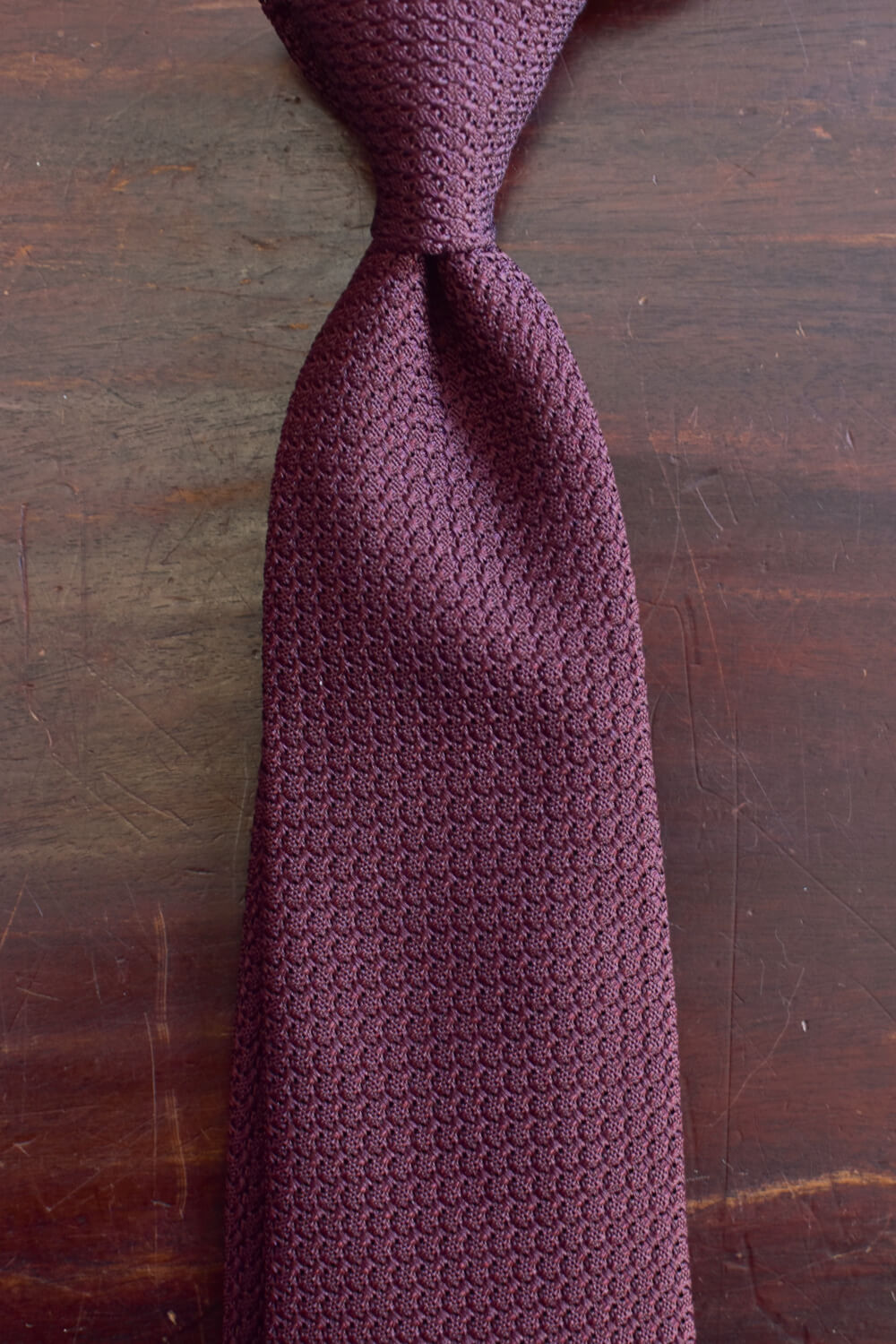 cravate grenadine de soie garza grossa bordeaux-1