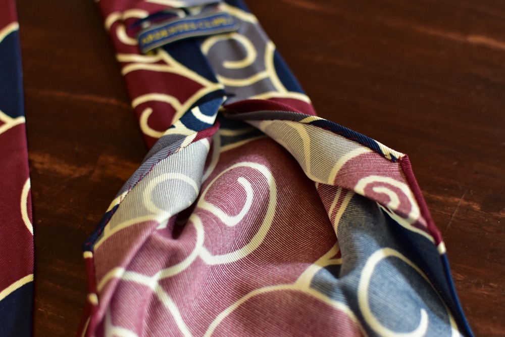 cravate 5 plis soie imprimé japonais rouge