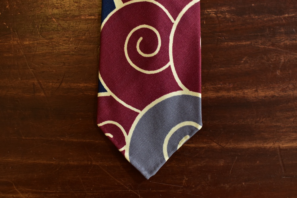cravate 5 plis soie imprimé japonais rouge