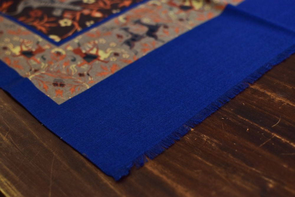 echarpe laine de yack elephant orange bleu marron-2