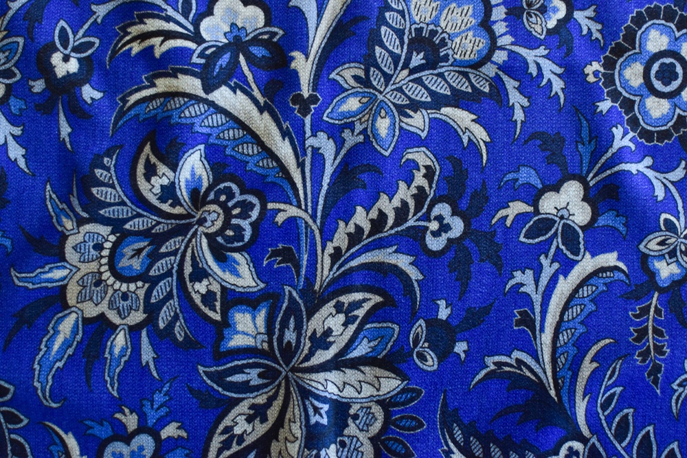 echarpe reversible bleu floral et gris-2