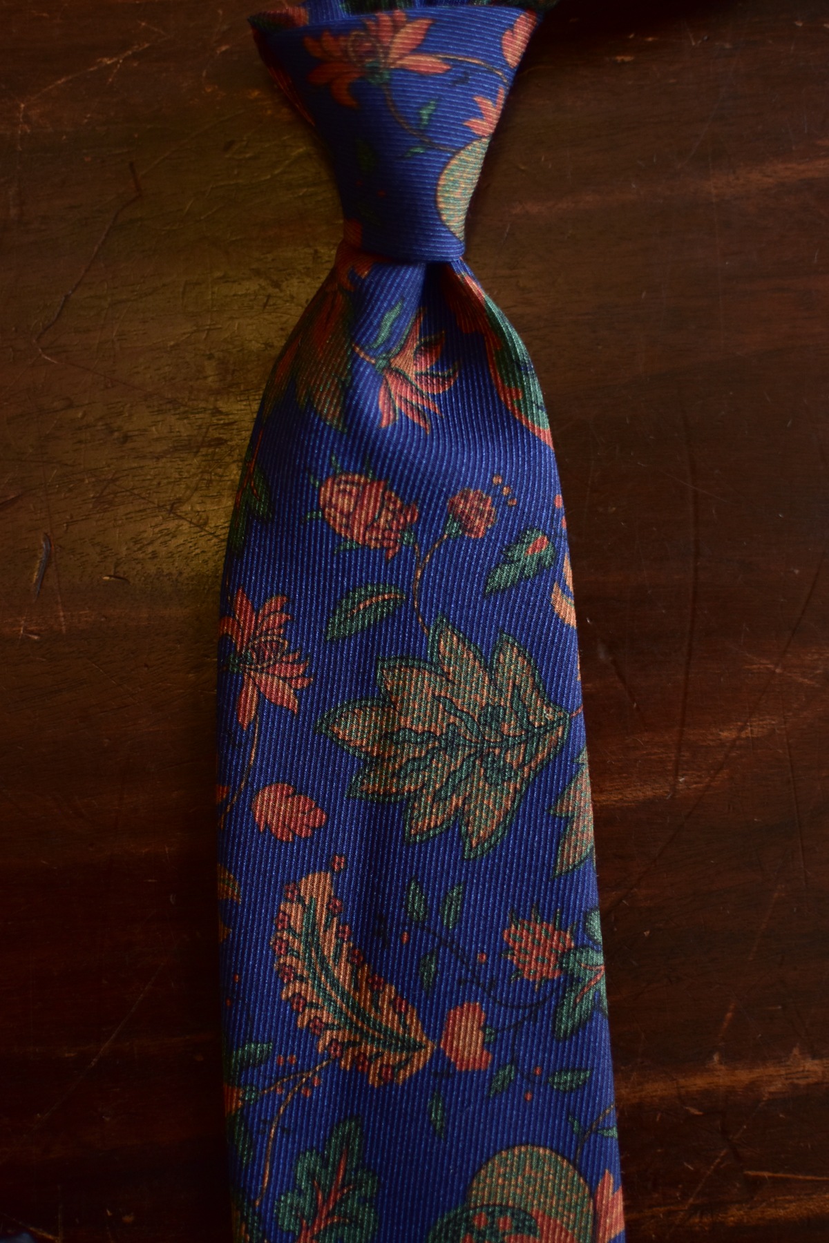 Cravate bleu imprimé floral - Calabrese
