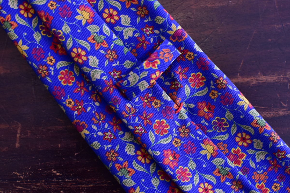 Cravate bleu roi imprimé floral - Calabrese