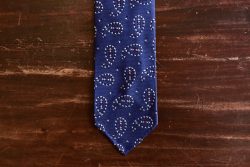 Cravate bleu marine jacquard paisley